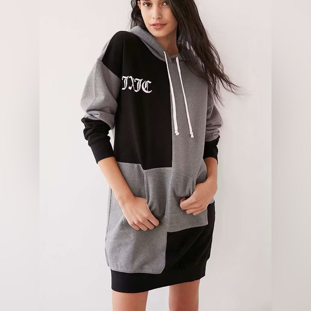 Juicy Couture X Urban Outfitters Long Hooded Sweatshirt Dress Size Large EUC